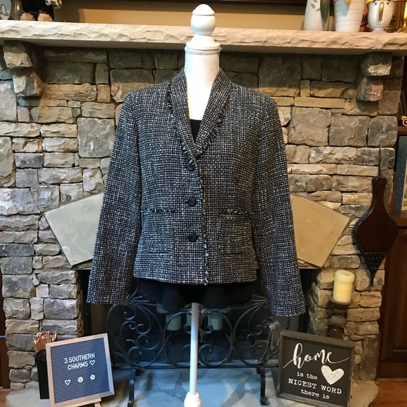 NWT Requirements Cropped Tweed Blazer Jacket - Picture 3 of 8